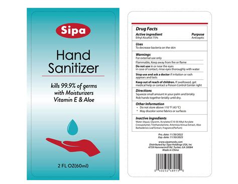 sipa usa|sipa hand sanitizer.